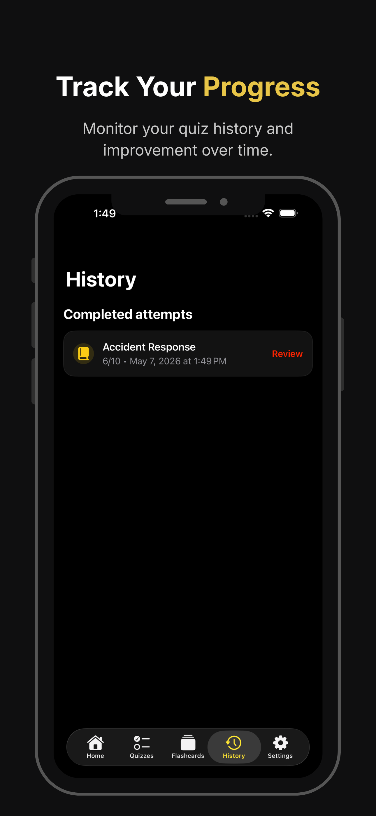 Drivy flashcards screen